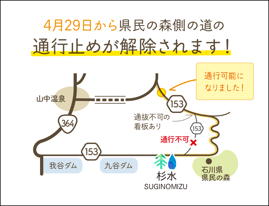 通行止めが解除されました！